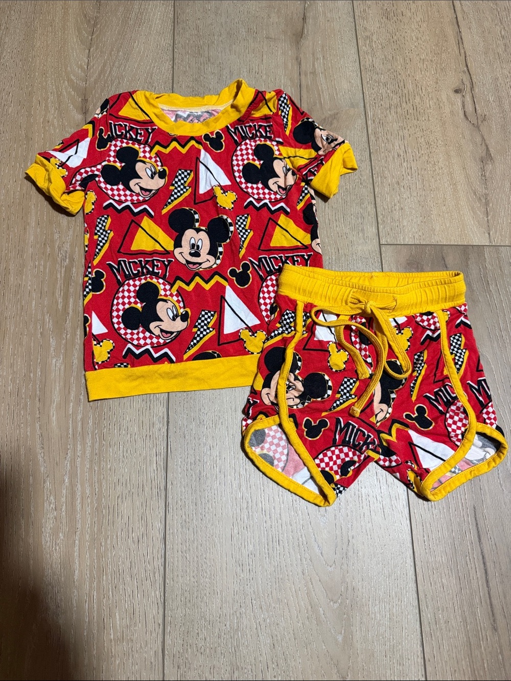 Bamboo short set|Mickey retro print|18-24M